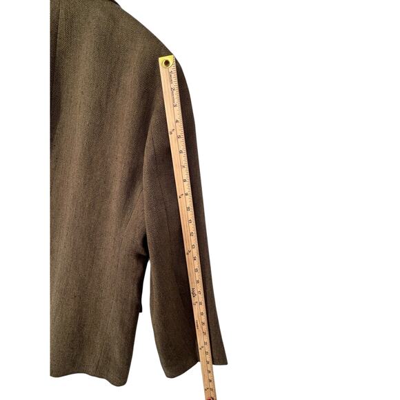 Banana Republic 100% Linen Jacket Mens Blazer Herringbone 44R Lined 3 Button - Picture 6 of 13